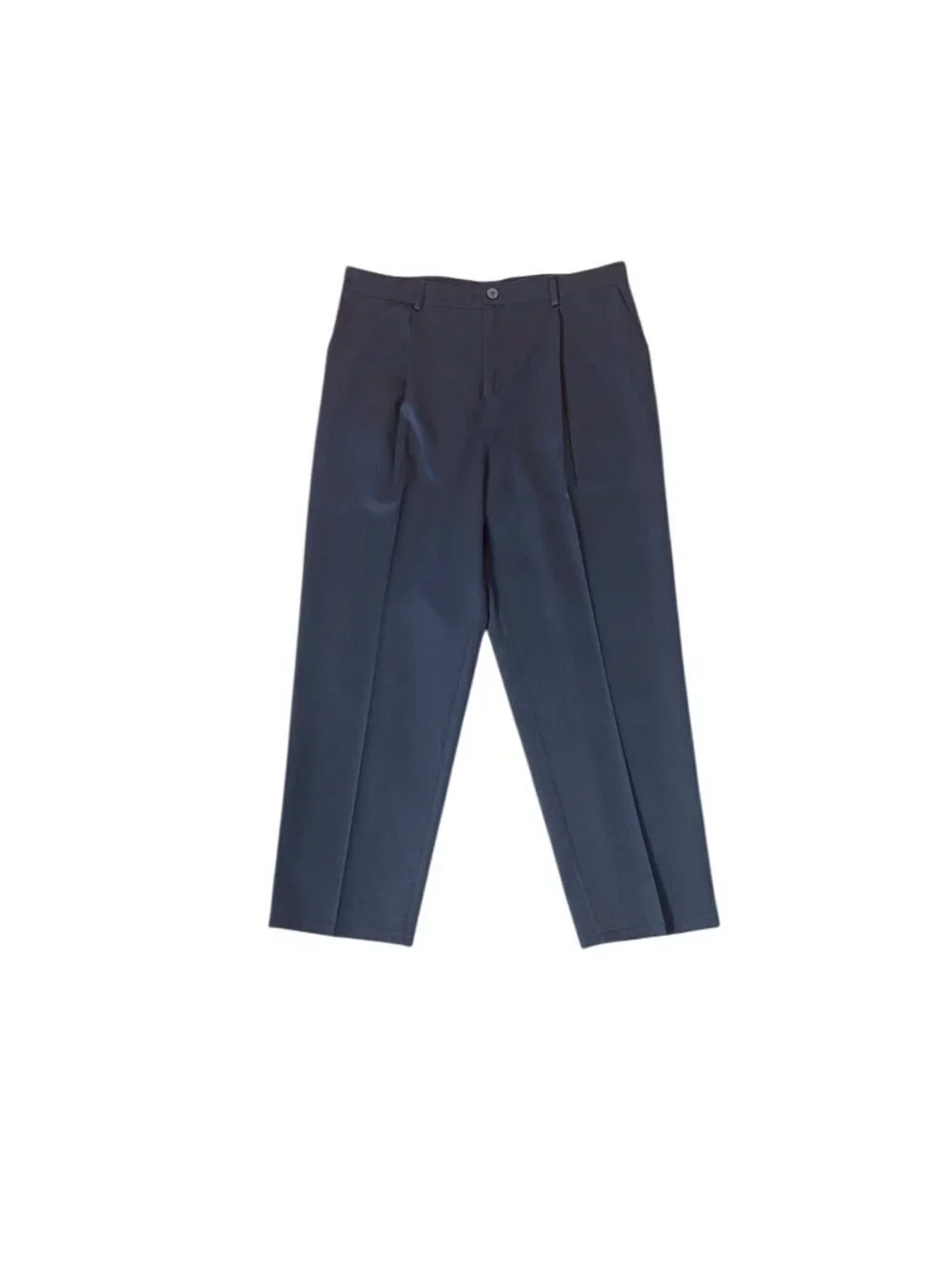 Mens Grey Pleated Dress Pants Flat Front Tailored Fit Belt Loops Button Closure